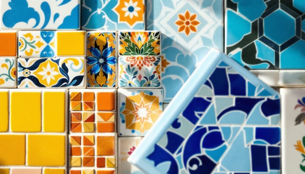 coleccion de azulejos coloridos con disenos tradicionales y geometricos